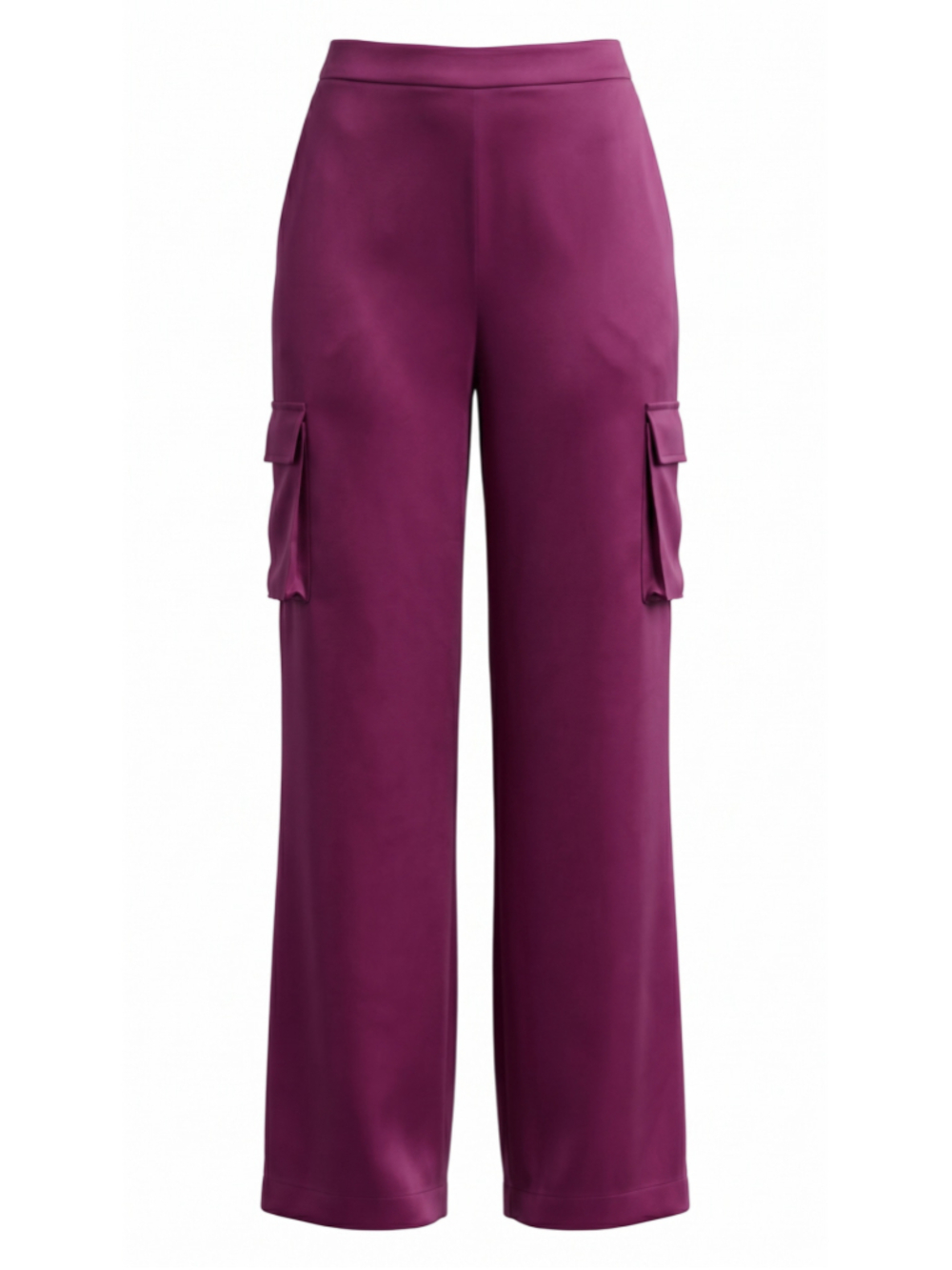 RAMY BROOK Janice Cargo Pant Wide Leg Satin Raspberry 8
